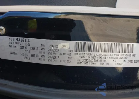 2020 Chrysler Voyager Lxi из США, поврежденный, VIN 2C4RC1DG6LR145193